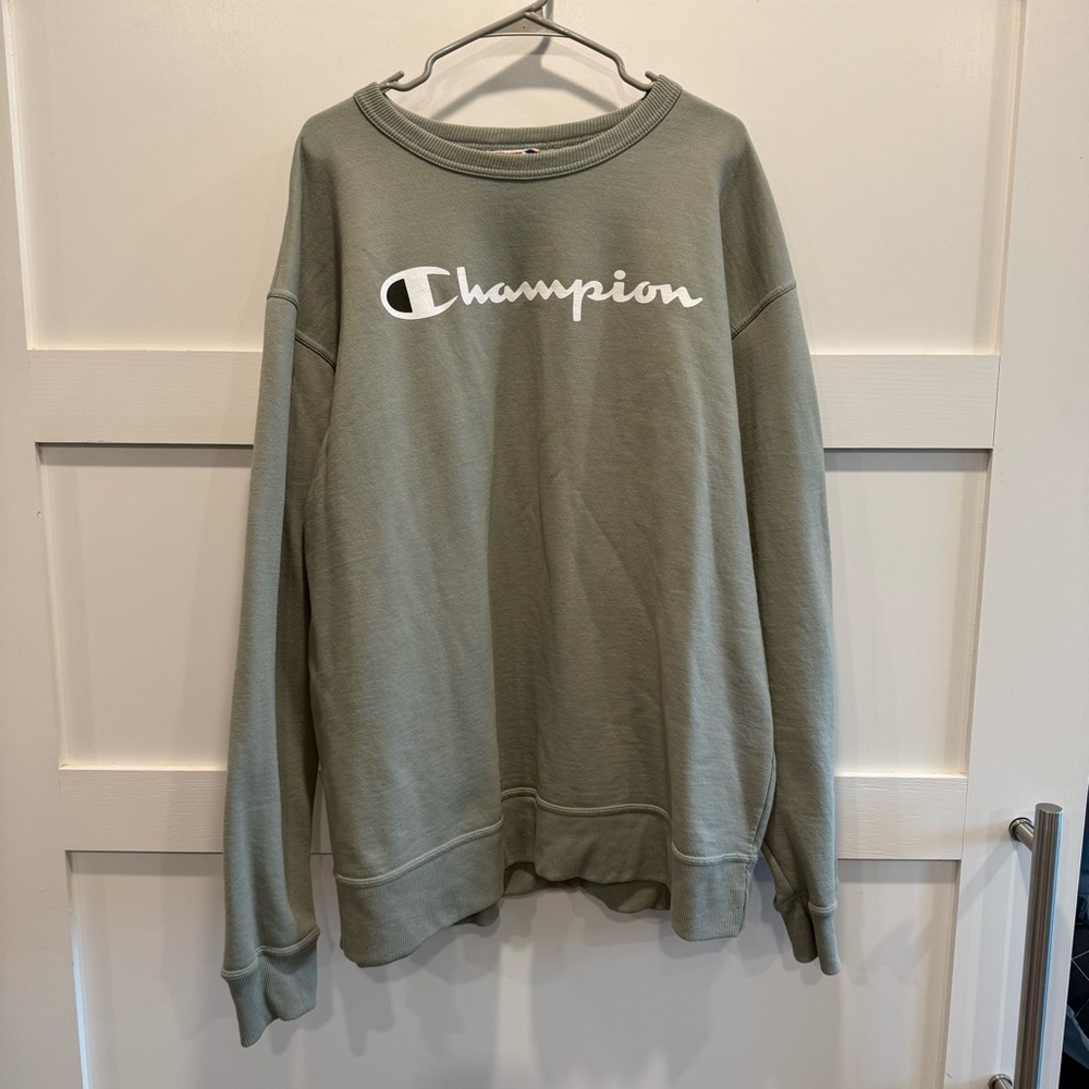 Green 2XL Champion Men's Green Crewneck